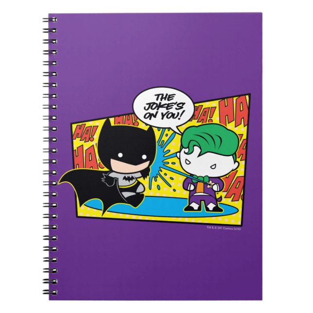 Caderno Espiral Chibi Joker Pranking Chibi Batman (Frente)