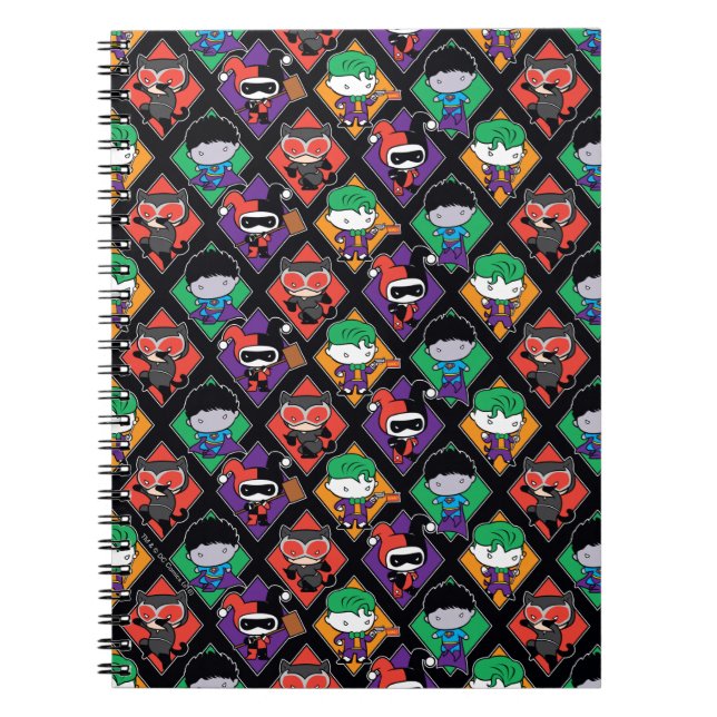 Caderno Espiral Chibi Justice League Villain Pattern (Frente)