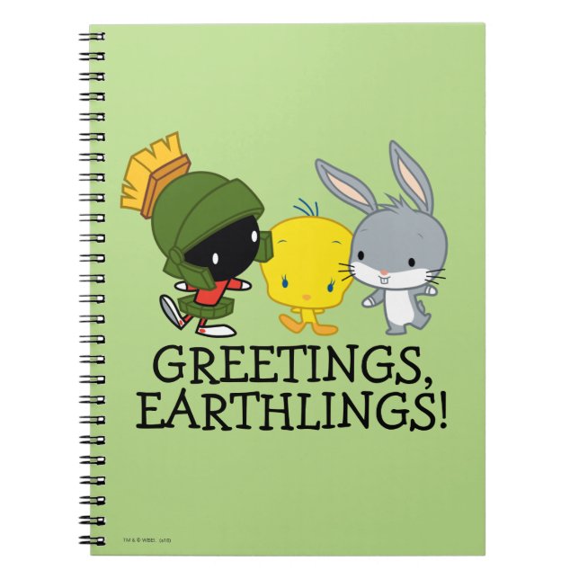 Caderno Espiral Chibi MARVIN THE MARTIAN™, TWEETY™, & INSETOS BUNN (Frente)