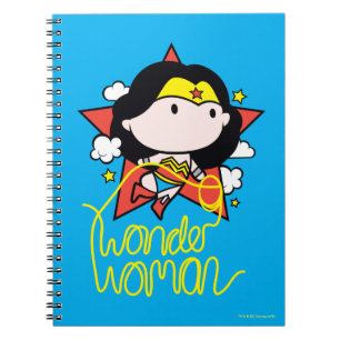 Caderno Espiral Chibi Mulher Maravilha Voando Com Laço