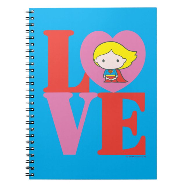 Caderno Espiral Chibi Supergirl LOVE (Frente)