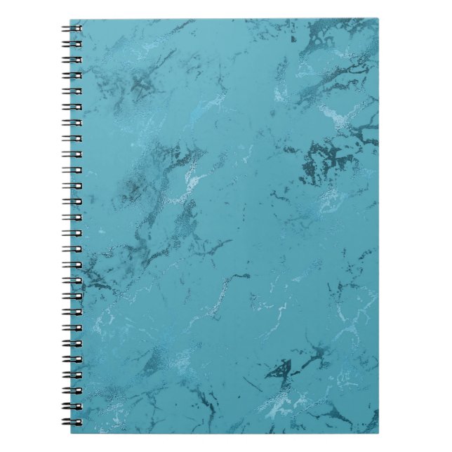 Caderno Espiral Chic Aqua Blue Marble (Frente)