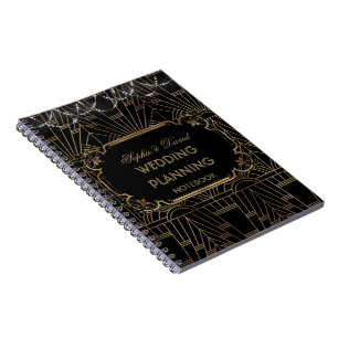 Caderno Espiral Chic Black Dourado Excelente Gatsby 20s Planner de