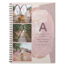 Caderno Espiral Chic de Abstrato Blush Personalizado para Presente