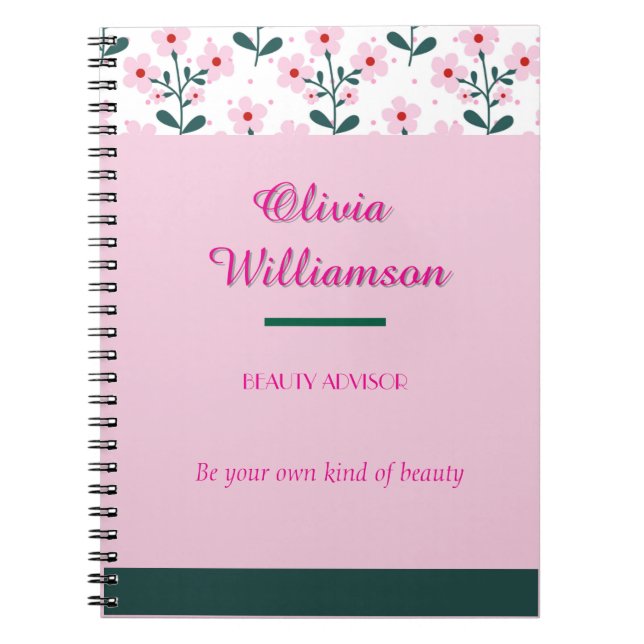 Caderno Espiral Chic Floral e Color Block (Frente)