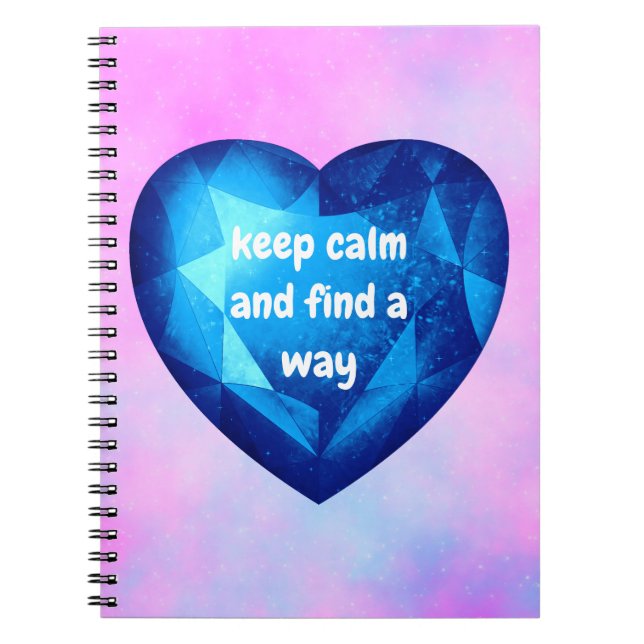 Caderno Espiral Chic fresh blue Diamond quote affirmation  (Frente)