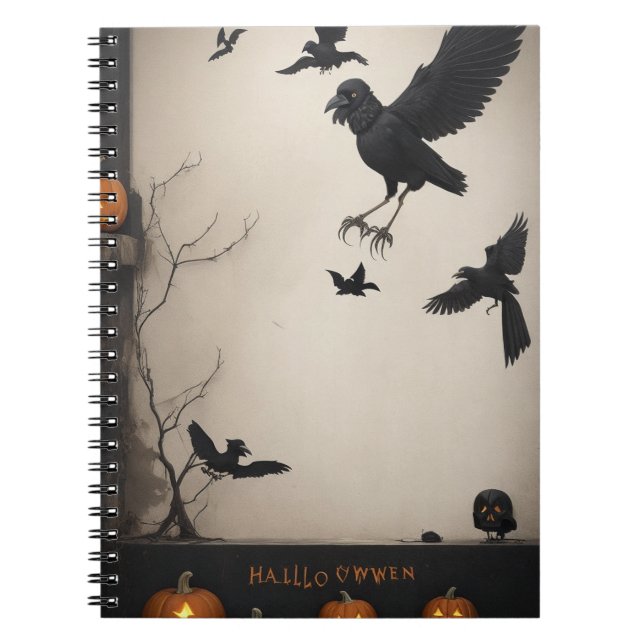 Caderno Espiral Chic Gótico se diverte no Halloween com nosso note (Frente)