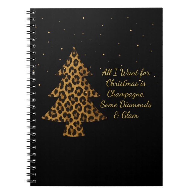 Caderno Espiral Chic Holiday Leopard Tree D  Spiral Photo Notebook (Frente)