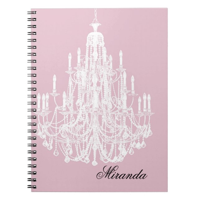 Caderno Espiral Chic Pink Chandelier (Frente)