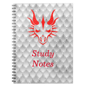 Caderno Espiral Chic Red Dragon Head & White Dragon Scales