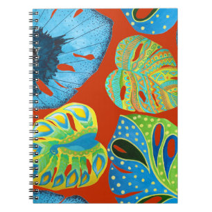 Caderno Espiral Chic Tropical: Padrão De Folha Sem Perfeição.
