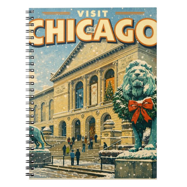 Caderno Espiral Chicago Art Institute in winter poster (Frente)