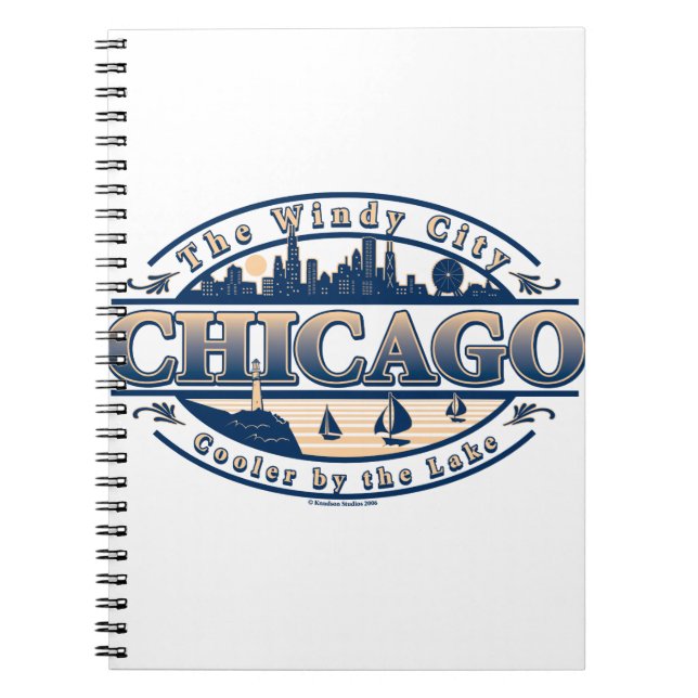 Caderno Espiral chicago da cidade ventosa (Frente)