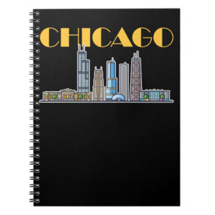 Caderno Espiral Chicago Illinois City Skyline