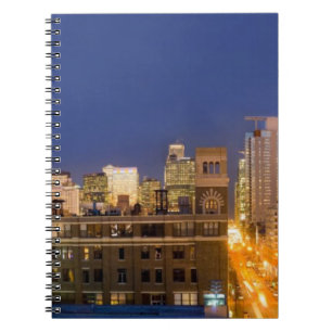Caderno Espiral Chicago, Illinois, tiro no horizonte de West Loop