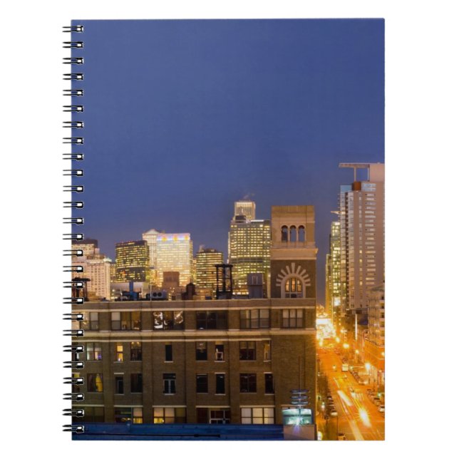 Caderno Espiral Chicago, Illinois, tiro no horizonte de West Loop (Frente)
