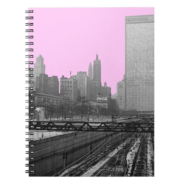 Caderno Espiral Chicago Rail Yards Michigan Avenue 1960's Photo (Frente)