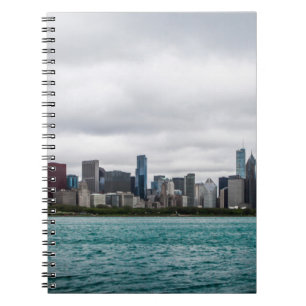 Caderno Espiral Chicago Skylinechicago, skyline, aérea, arquiteto