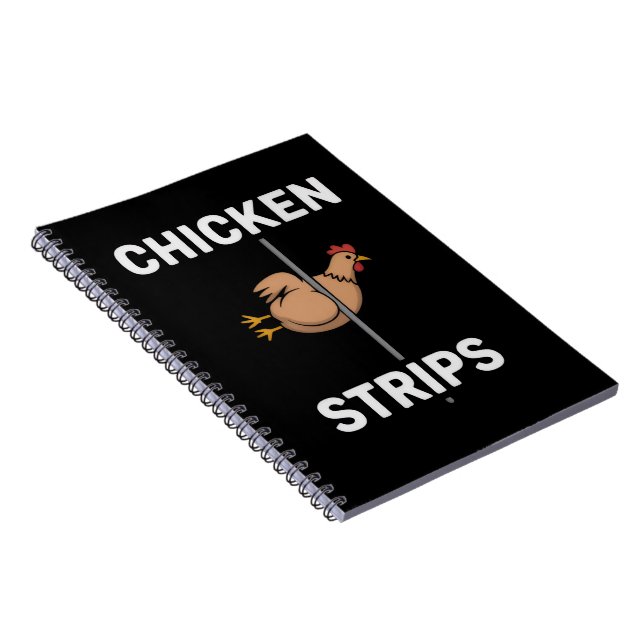 Caderno Espiral Chicken Strips Pun Funny Jokes Sarcastic Life  (Lado Direito)