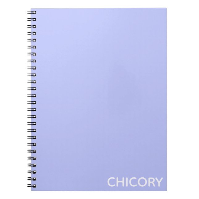 Caderno Espiral Chicória - Denominação de cor azul da flor (Frente)