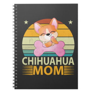 Caderno Espiral Chihuahua Antiga Mãe Amantes de Cachorro Dia das M