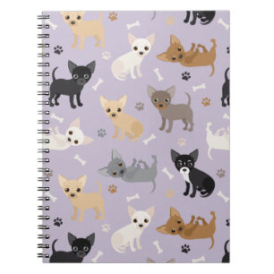 Caderno Espiral Chihuahua Bones e patas roxas