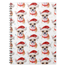Caderno Espiral Chihuahua Breed Watercolor Dog Padrão Natal