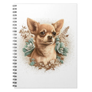 Caderno Espiral Chihuahua Cute Dog Linda Flores Rapariga