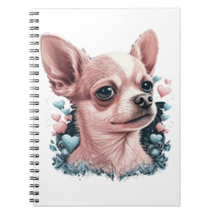 Caderno Espiral Chihuahua Cute Dog Linda Flores Rapariga