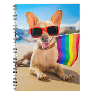 Caderno Espiral Chihuahua Dog na praia