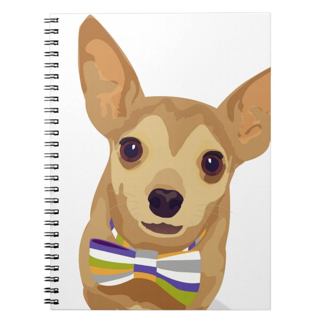 Caderno Espiral Chihuahua em uma tigela de fundo branco (Frente)