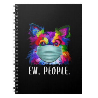 Caderno Espiral chihuahua jovem pessoas vestindo facemask