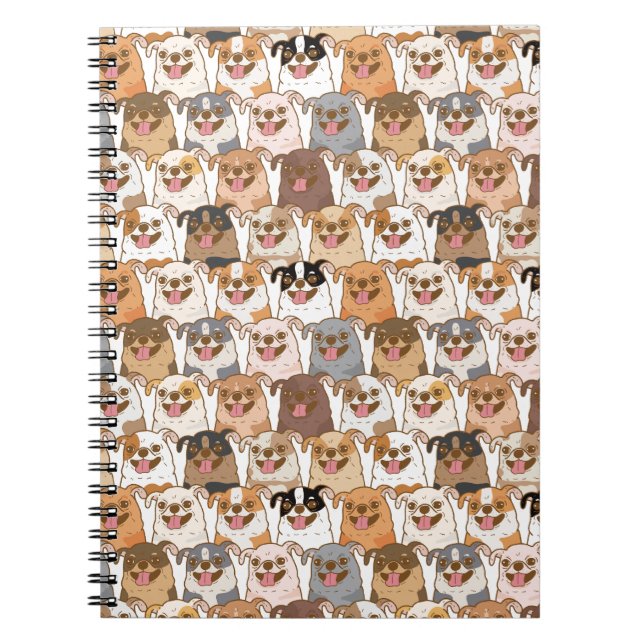 Caderno Espiral Chihuahua Pattern (Frente)