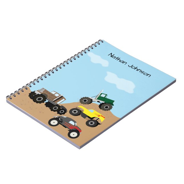 Caderno Espiral Children's Monster Truck School (Left Side)