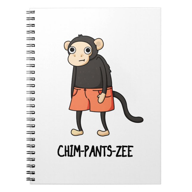 Caderno Espiral Chim-Pants-Zee Chimpanzé Macaco Piada  (Frente)