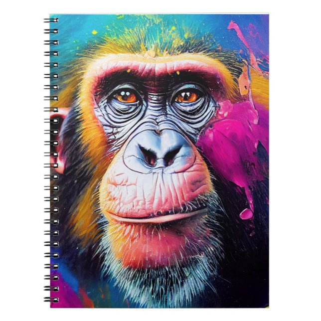 Caderno Espiral Chimpanzé Ape Animal Discovery Adventure Nature (Frente)