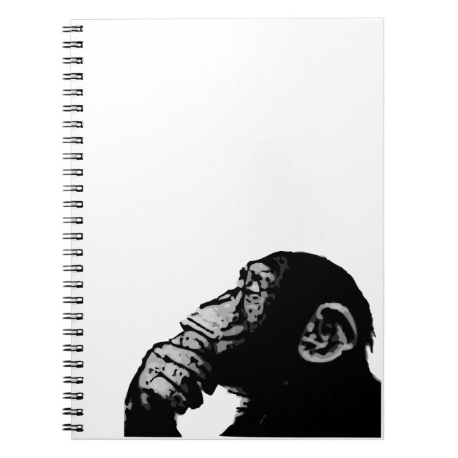 Caderno Espiral Chimpanzé de pensamento (Frente)