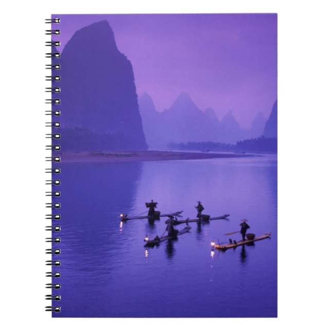 Caderno Espiral China, Rio Li. Pescadores de corormorões. (Frente)