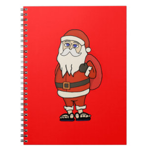 Caderno Espiral Chinelos de Natal do Papai Noel
