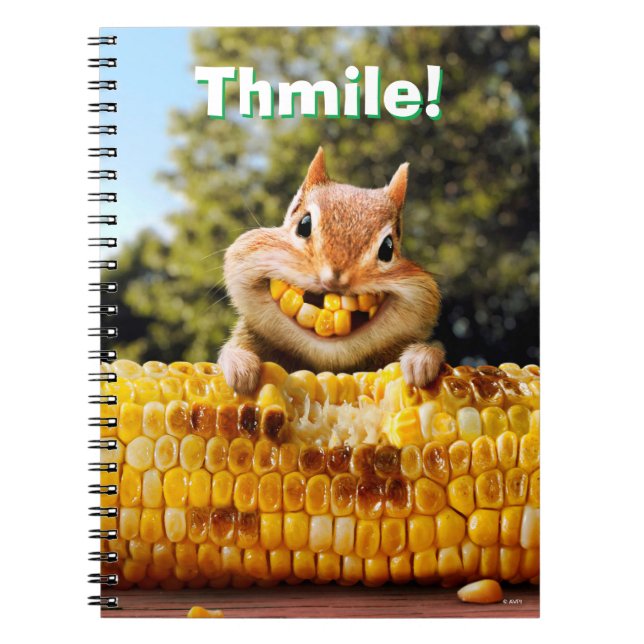 Caderno Espiral Chipmunk Eating Corn (Frente)