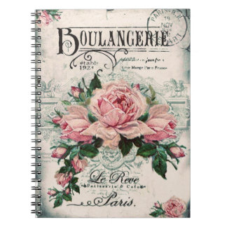 Caderno Espiral chique, dissociação, vitoriano, chic francês, pa