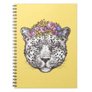 Caderno Espiral Chique do Hippie do leopardo