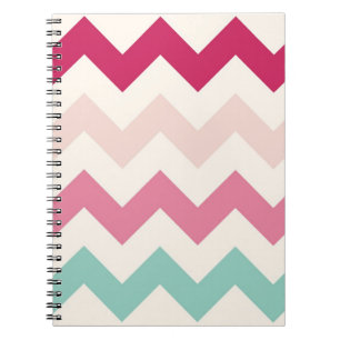 Caderno Espiral Chique formal do teste padrão de ziguezague do