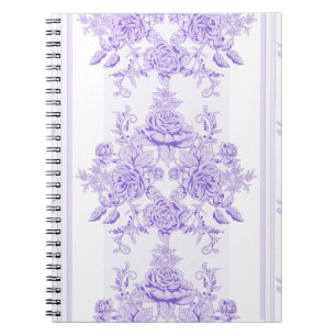 Caderno Espiral Chique,lavanda,toile,padrão,floral,Vitória