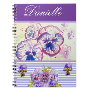 Caderno Espiral Chique Pansado Cor de Água Azul Rosa