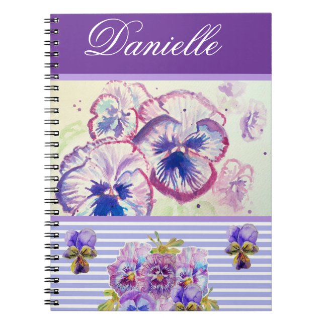 Caderno Espiral Chique Pansado Cor de Água Azul Rosa (Frente)