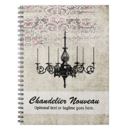 Caderno Espiral Chique Victoriano Chandelier Vintage Damask