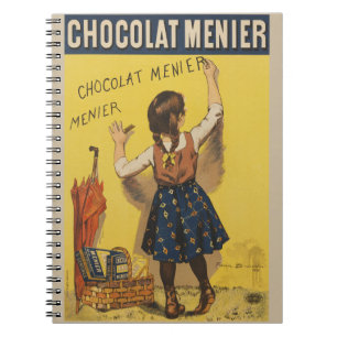 Caderno Espiral Chocolat Menier Menina Escrita na Parede