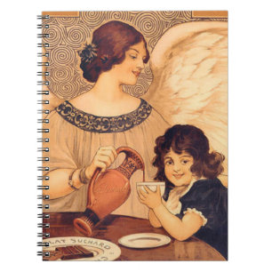 Caderno Espiral Chocolate Angel French Antiguado