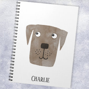 Caderno Espiral Chocolate Divertido Labrador Cão do Retriever Pers